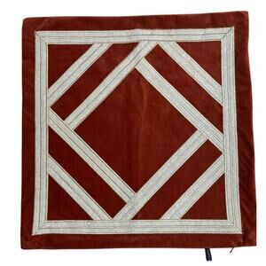 Rodeo Home Rust Geometric Pillow Cover Burnt Orange Metallic Gold 20"x20" Velvet